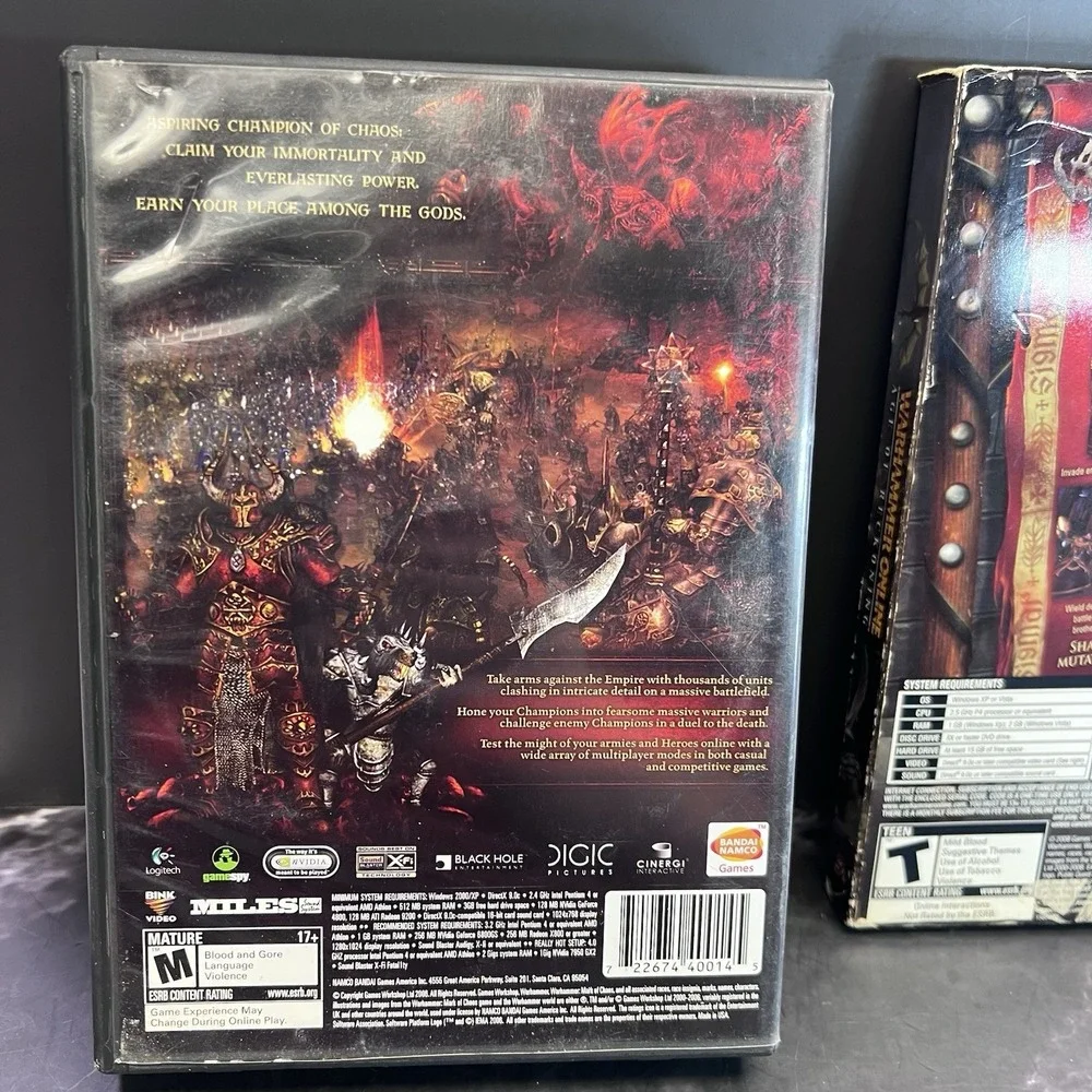Warhammer Mark of Chaos Age Of Reckoning PC Game 2006 Bandai Namco Big Box